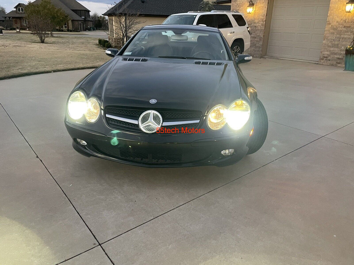 Mercedes R230 SL-Class 2003-2006 1-Fin Grille with Illuminated LED Star Emblem