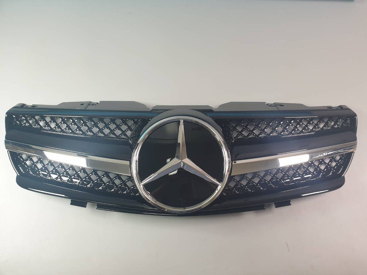 Mercedes R230 SL-Class 2003-2006 1-Fin Grille with Illuminated LED Star Emblem