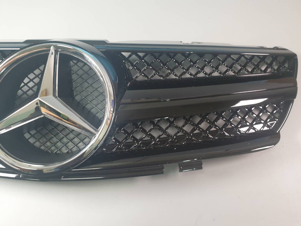 Mercedes R230 SL-Class 2003-2006 1-Fin Grille with Illuminated LED Star Emblem