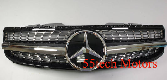 Mercedes R230 SL-Class 2007-2008 1-Fin Diamond Grille (SL550, SL320)
