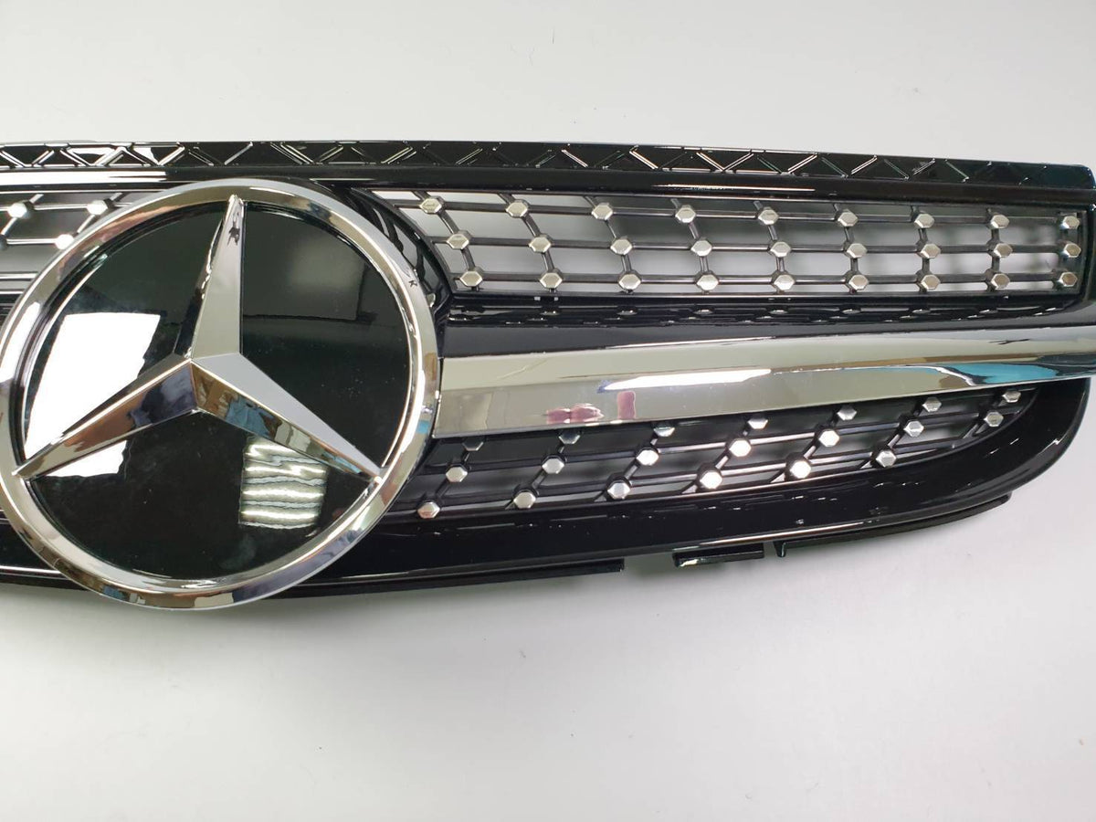 Mercedes R230 SL-Class 2007-2008 1-Fin Diamond Grille (SL550, SL320)