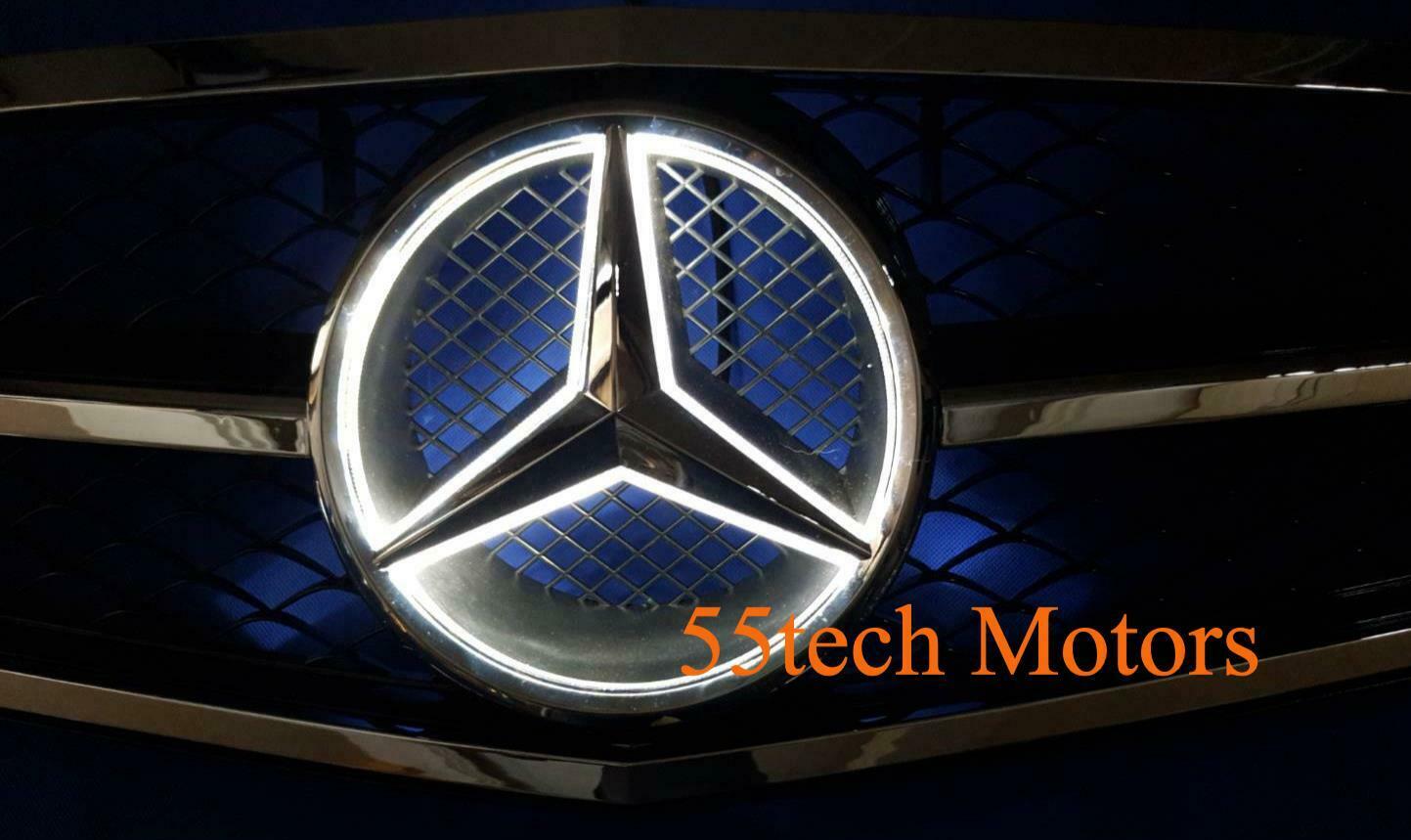 Mercedes W204 C-Class 2008-2013 Illuminated LED Star Grille AMG 1 Fin - 55tech Motors