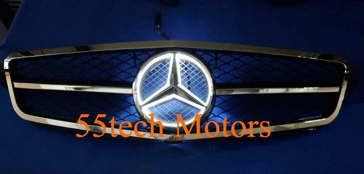 Mercedes W204 C-Class 2008-2013 Illuminated LED Star Grille AMG 1 Fin - 55tech Motors