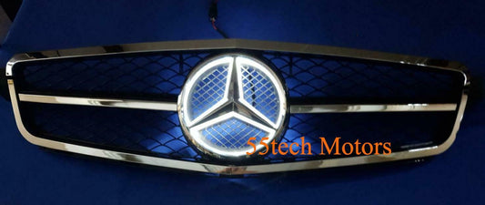 Mercedes W204 C-Class 2008-2013 Illuminated LED Star Grille AMG 1 Fin - 55tech Motors