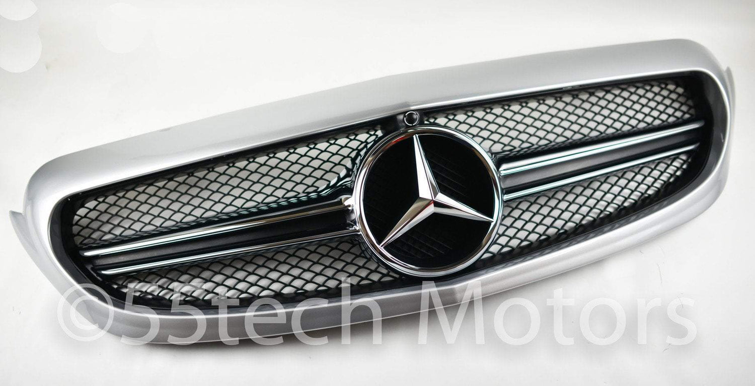 W205 2015 C class c250 c300 c400 Grille grill AMG 1 Fin Style - 55tech Motors