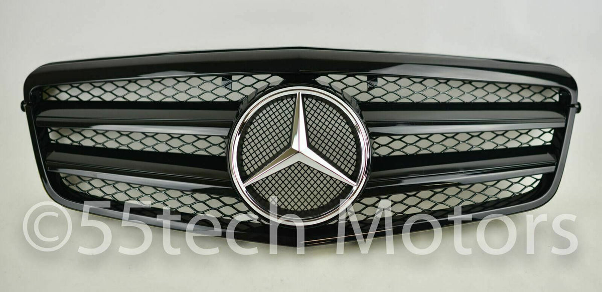 Mercedes Benz W212 E-Class Grille 2 Fin with LED Illuminated Star - 55tech Motors