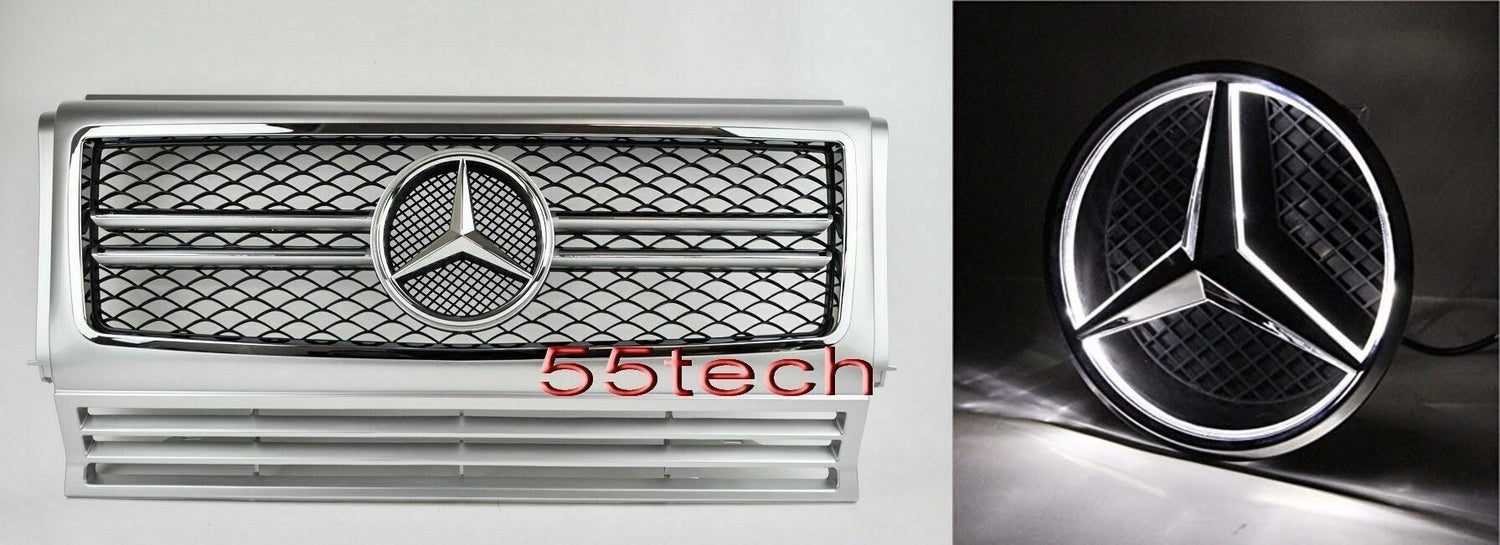 Mercedes Benz W463 G Wagon G63 AMG Style Grille With Illuminated LED Light Up Star/Emblem - 55tech Motors